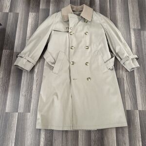 Vintage Brooks Brothers Mens Sz 36 Short Tan Over Coat Dacron Polyester DuPont